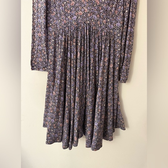 Rebecca Taylor Floral Full Skirt Boho Dress, size 8, soft,  3/4 sleeves - Picture 5 of 10